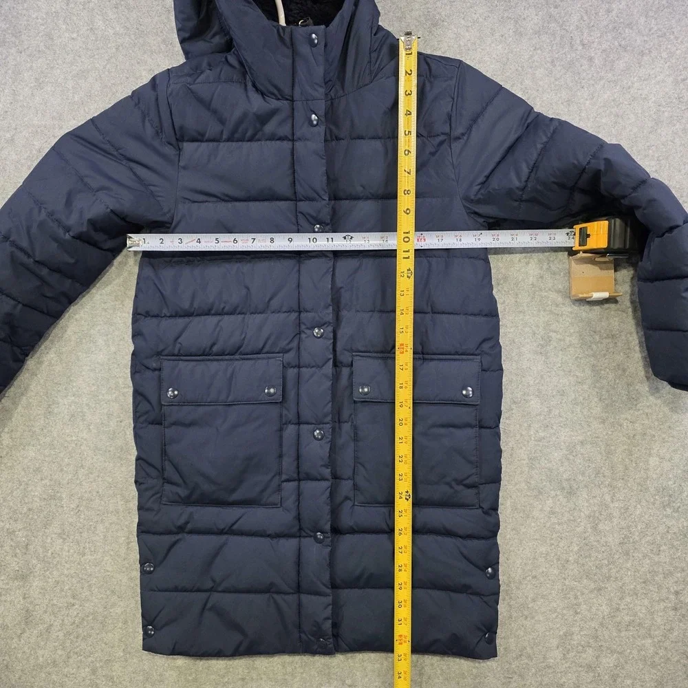 J.Crew Coat Womens XL Navy Blue Hooded Primaloft Insulated Parka Jacket AZ420‎
